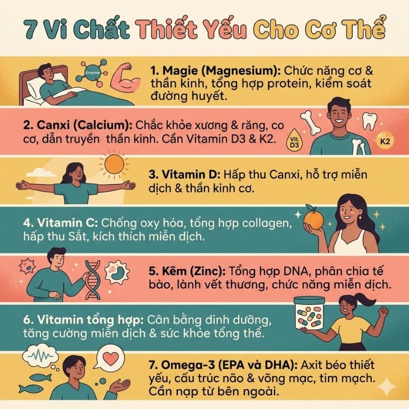 nhathuocvietnhat.vn- 7 Vi Chất Thiết Yếu Cho Cơ Thể