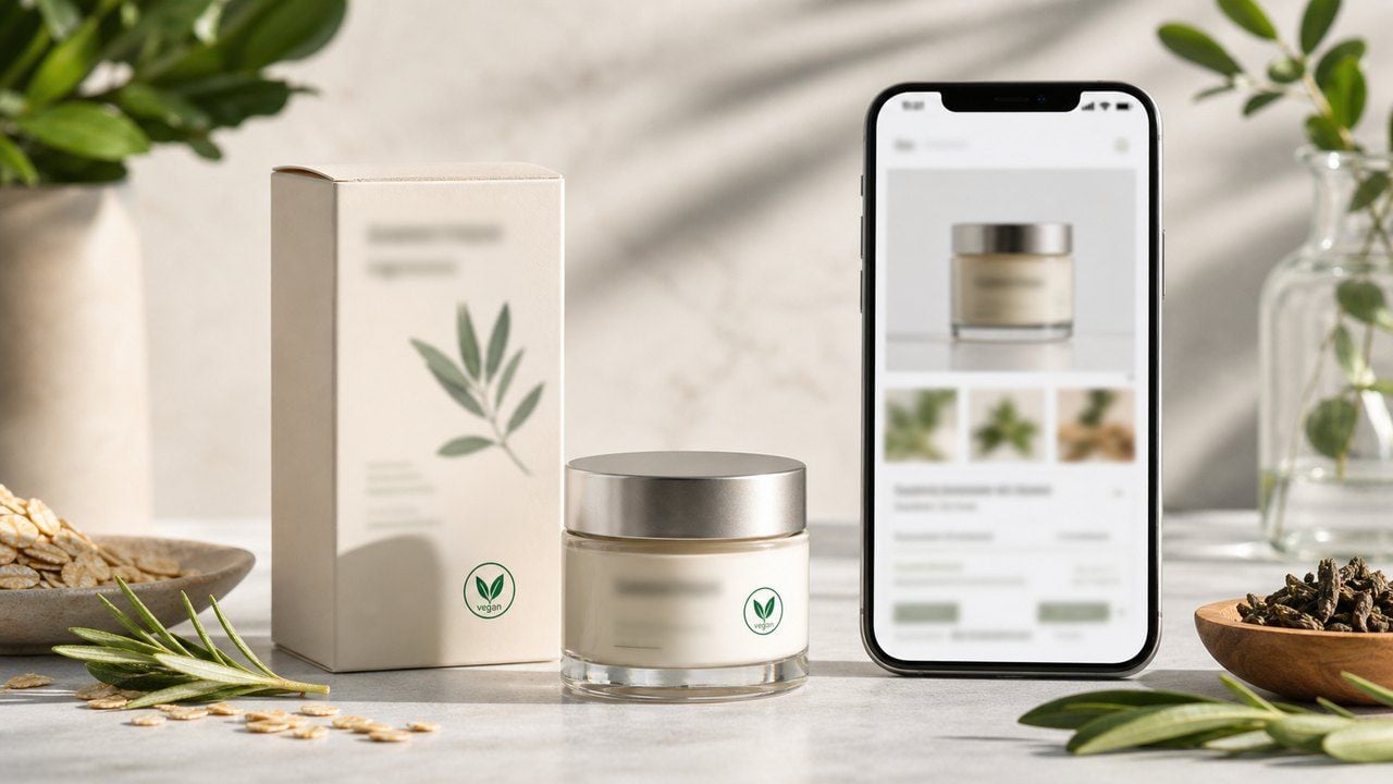 Tìm nhãn vegan và thông tin xác nhận từ thương hiệu trước khi mua mỹ phẩm