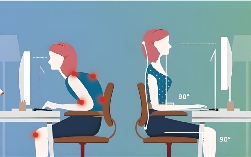 Đối với màn hình 24 inch, khoảng cách lý tưởng nằm trong khoảng 55 - 65cm