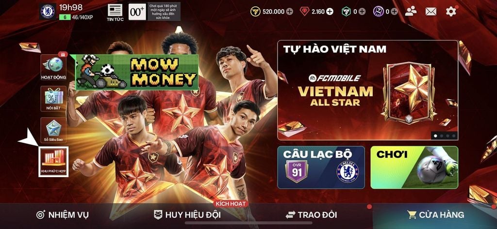 Cách nhập code game FC Mobile Việt Nam - GEARVN