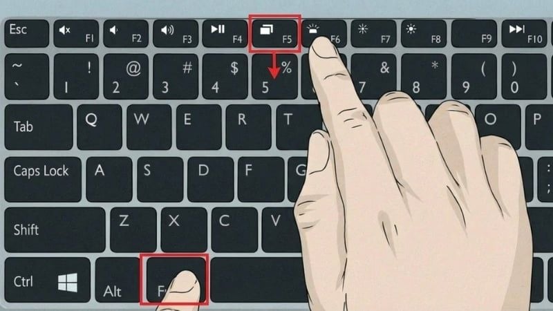 Bạn sử dụng tổ hợp phím Fn + F5