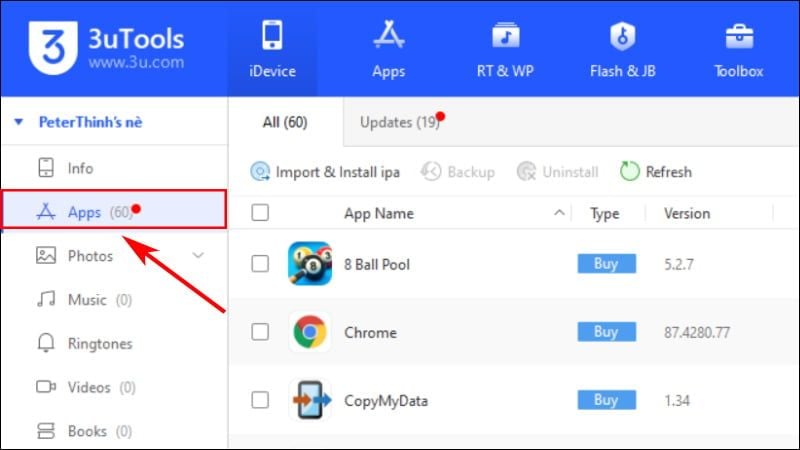 Hướng dẫn sử dụng các tính năng nổi bật của 3uTool