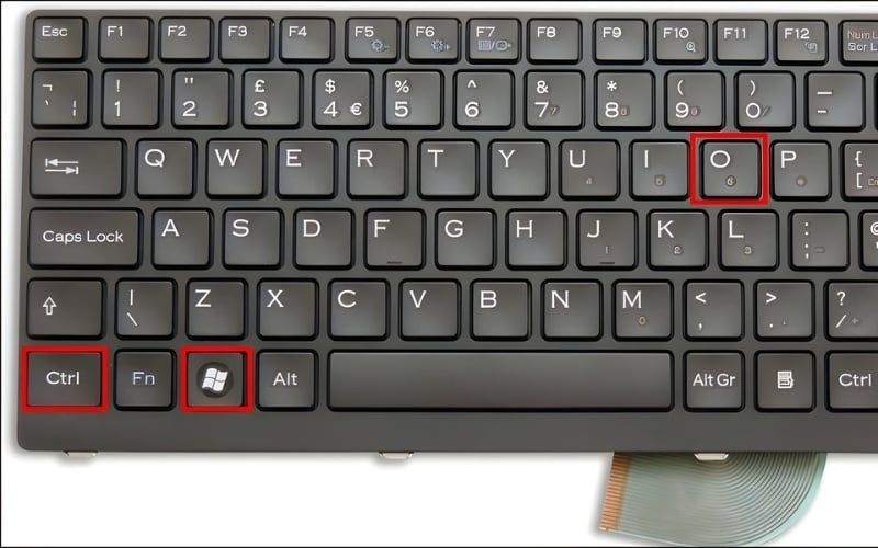 Nhấn tổ hợp Windows + Ctrl + O để mở nhanh bàn phím ảo