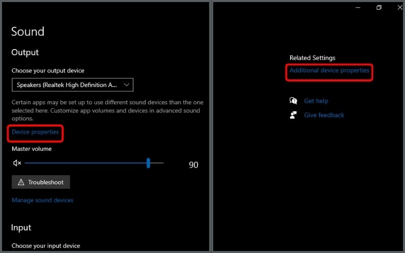Chọn Device Properties và tiếp tục nhấn vào Additional device properties