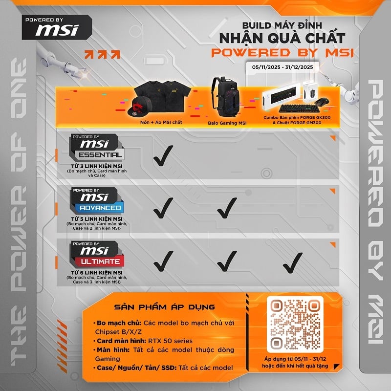Quà tặng POWERED BY MSI - BUILD MÁY ĐỈNH, NHẬN QUÀ CHẤT