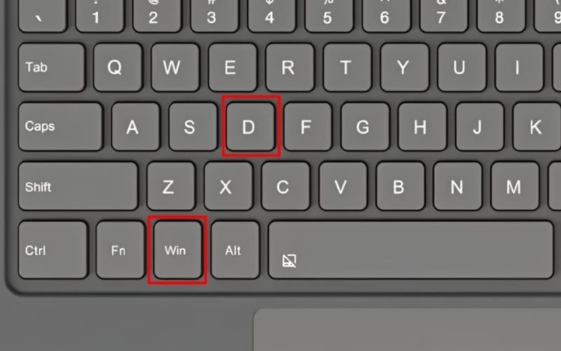 Nhấn tổ hợp phím Windows + D trên Windows để hạ toàn bộ cửa sổ