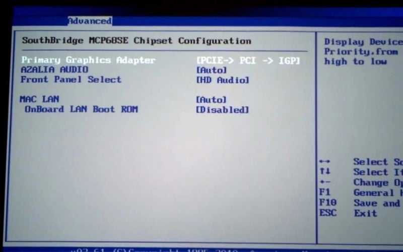Thay đổi thiết lập từ IGD/iGPU/Onboard sang PCIe/PEG