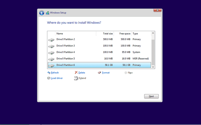 Chia ổ cứng SSD khi cài đặt mới Windows