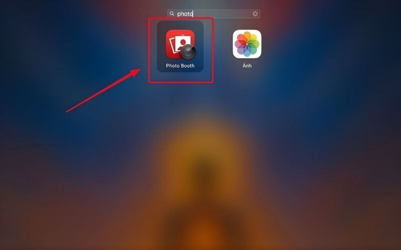 Mở ứng dụng Photo Booth