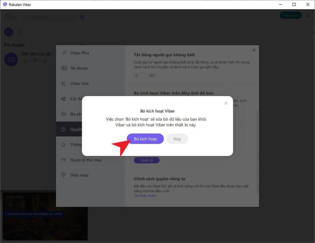 Cách đăng xuất Viber trên máy tính chi tiết và mới nhất - GEARVN