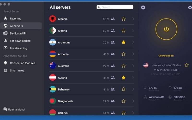 Chọn một quốc gia hoặc máy chủ cụ thể mà bạn muốn kết nối