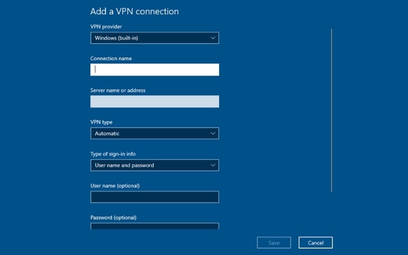 Điền đầy đủ các thông tin