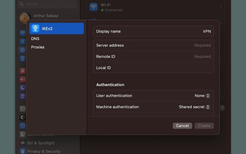 Điền các thông tin Server Address, Account Name, Password,...