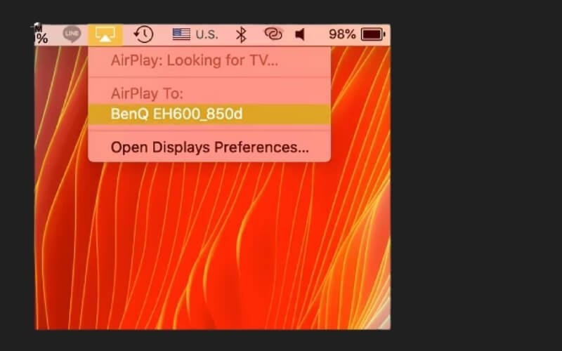 Chọn tên của máy chiếu từ danh sách các thiết bị có sẵn