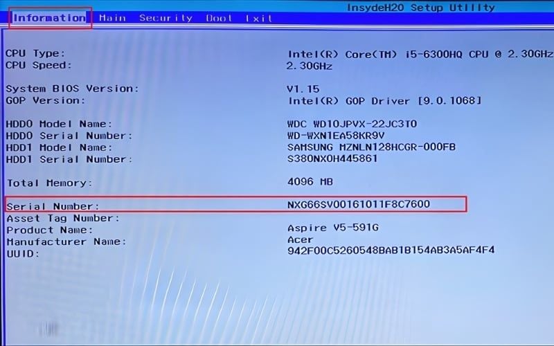 Kiểm tra mã định danh thiết bị thông qua BIOS