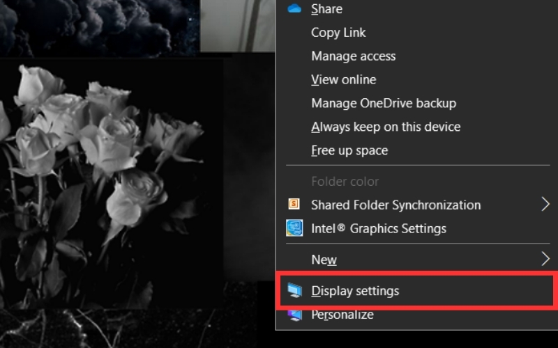 Chọn Display settings