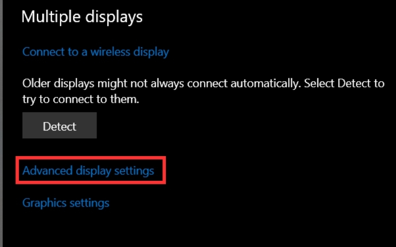 Chọn Advanced display settings.