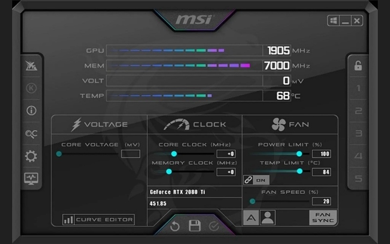 Phần mềm cung cấp nhiệt độ card màn hình