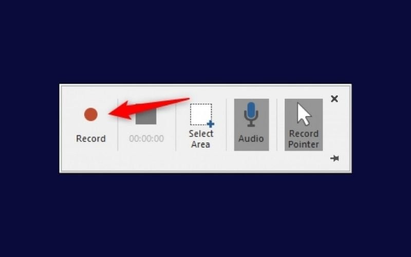 Nhấn nút Record để bắt đầu quay