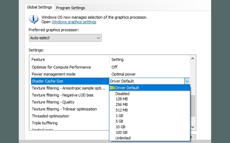 Hãy chọn Driver Default hoặc một dung lượng đủ lớn