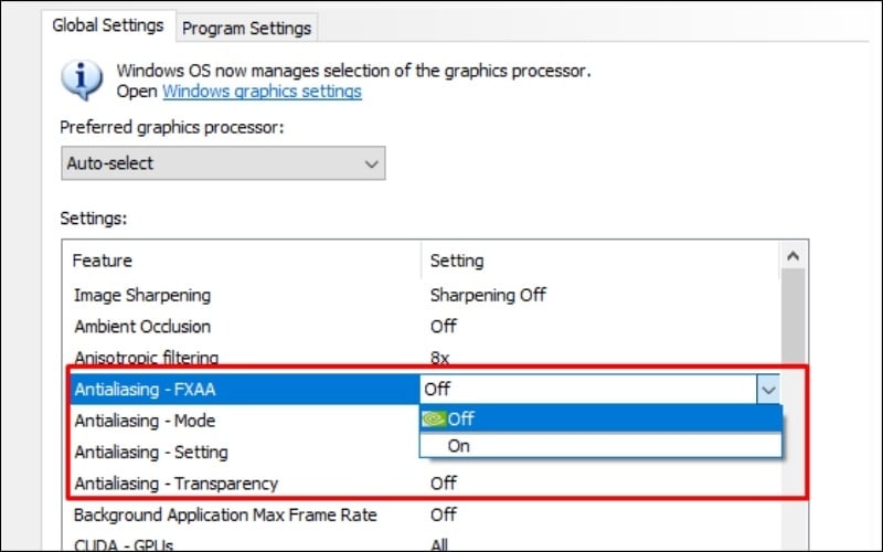 Antialiasing (khử răng cưa) là kỹ thuật giúp làm mượt các cạnh viền của vật thể
