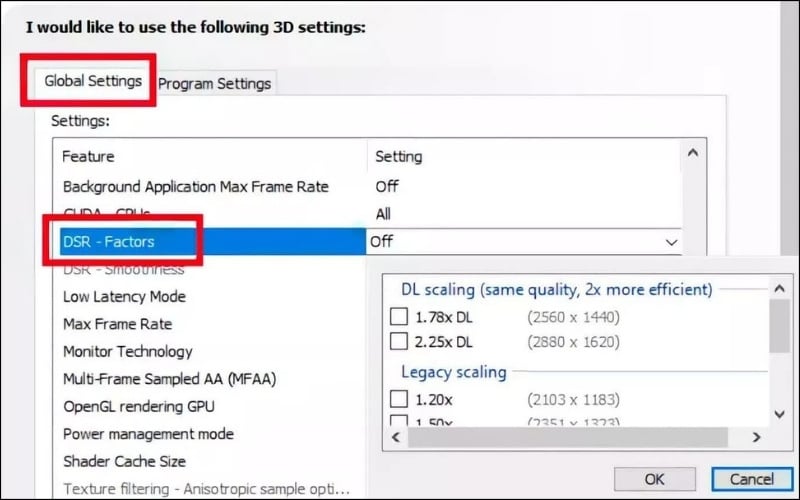 Dynamic Super Resolution (DSR) cho phép card đồ họa render game ở độ phân giải cao hơn