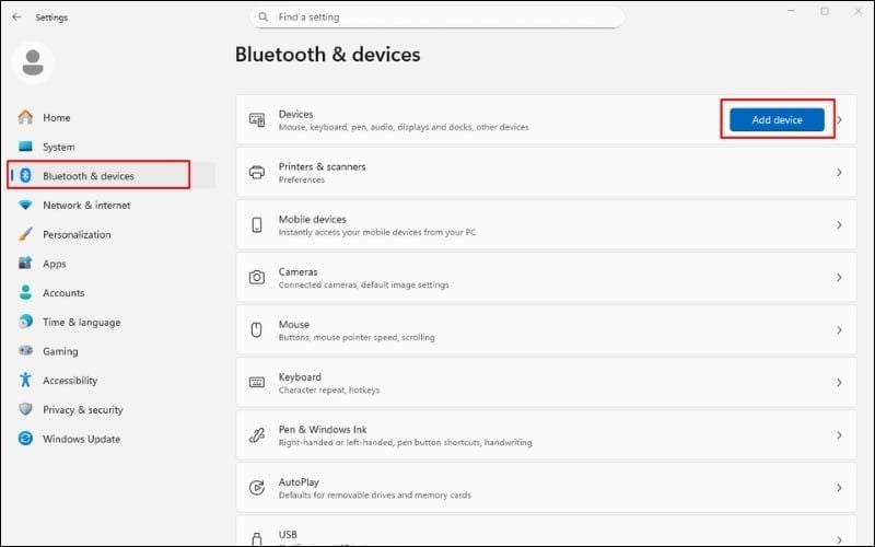 Bật Bluetooth để kết nối laptop với các thiết bị ngoại vi