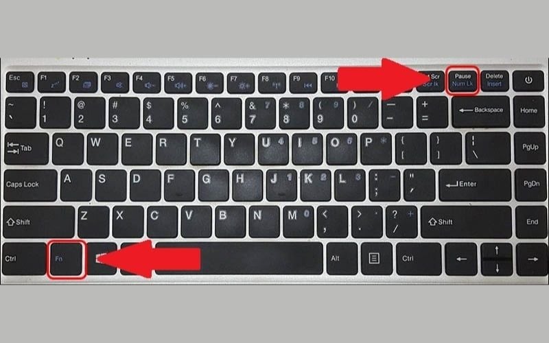 Nhấn tổ hợp phím Fn cùng phím có ký tự Num Lk