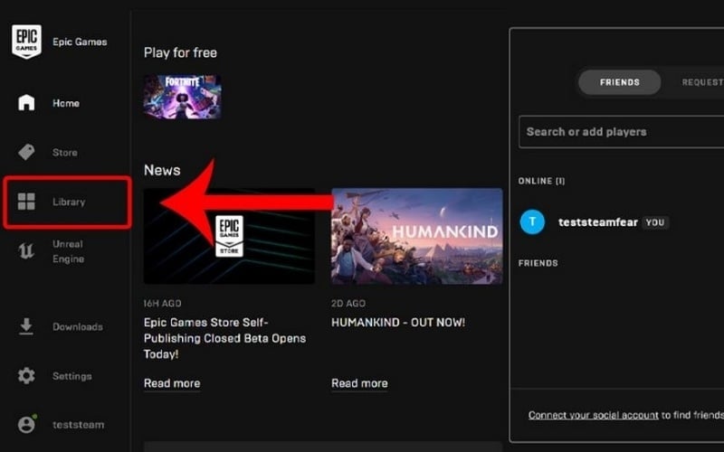 Chọn Library và sau đó chọn game mình muốn tải