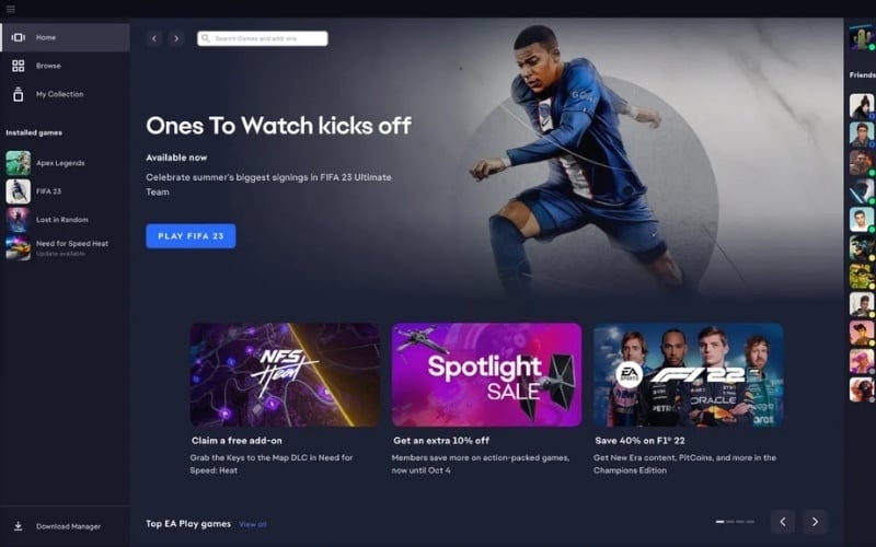 Tải game qua EA App