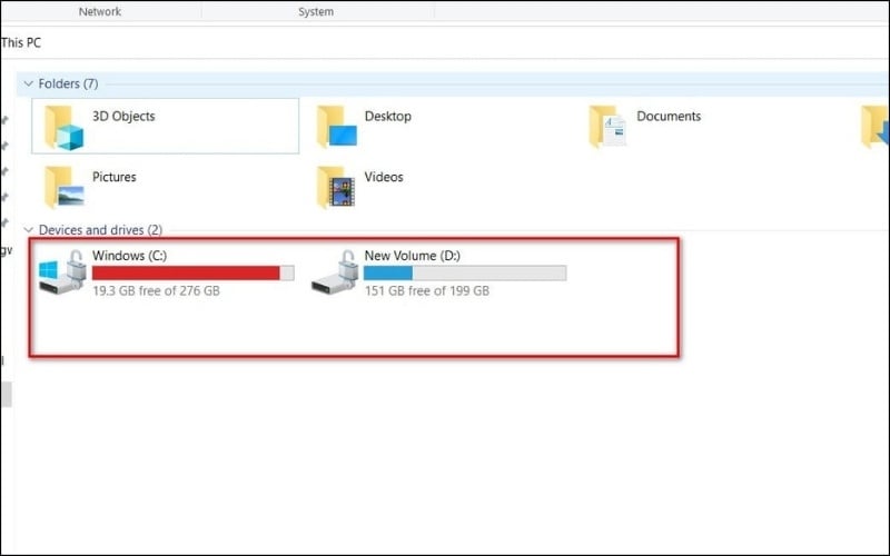 Kiểm tra dung lượng ổ cứng còn trống