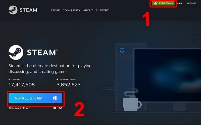 Tải và cài đặt Steam từ trang chủ