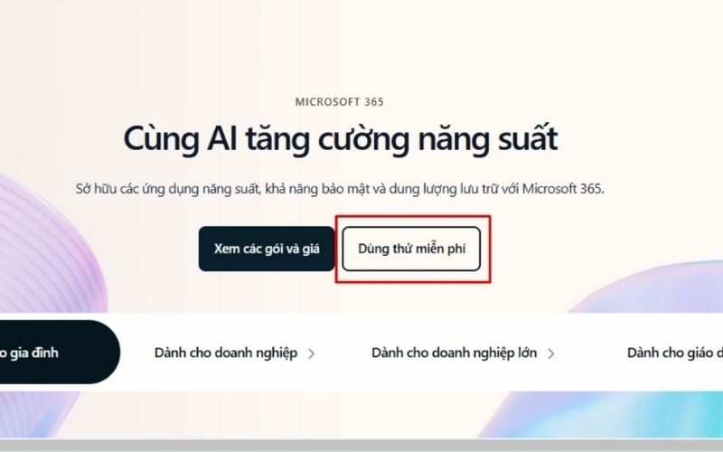Chọn Dùng thử miễn phí