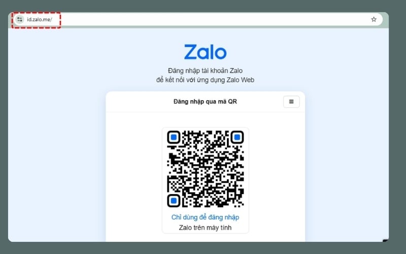 Truy cập vào trang id.zalo.me và đăng nhập tài khoản thứ hai