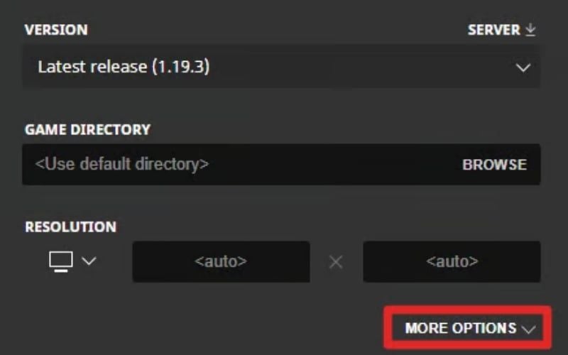 Cuộn xuống dưới cùng và chọn More Options