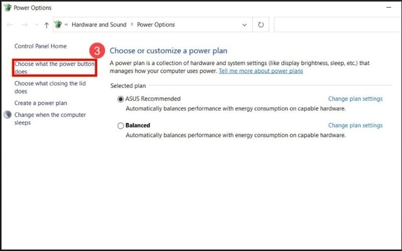 Ở menu bên trái, nhấp vào Choose what the power buttons do