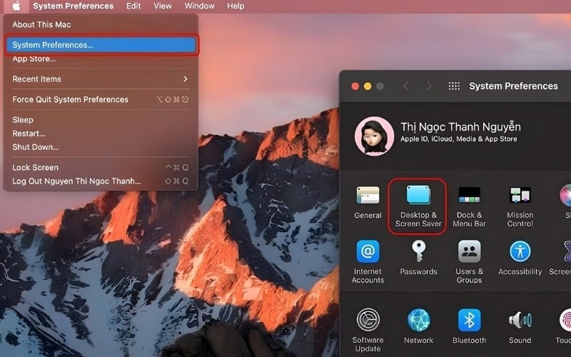 chọn System Settings (hoặc System Preferences)