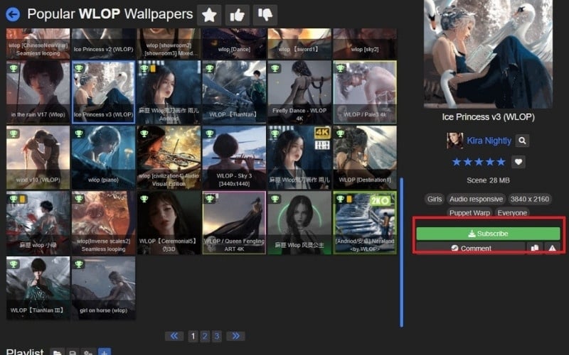Khi tìm thấy một hình nền ưng ý, nhấn nút Subscribe để tải về
