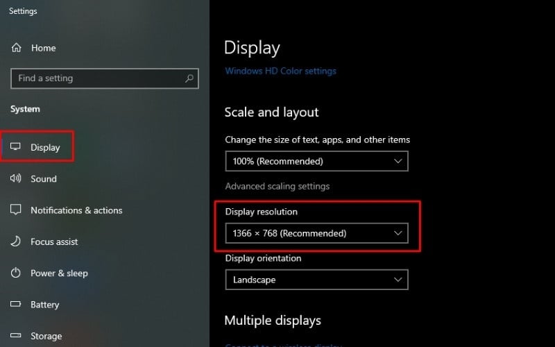 Kiểm tra độ phân giải màn hình