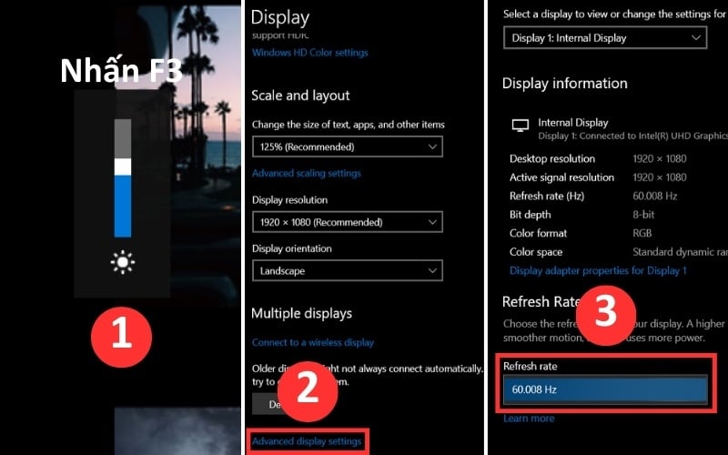 Giảm độ sáng và tần số quét màn hình laptop Acer để tiết kiệm điện năng laptop tiêu thụ