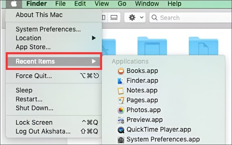 Cách kiểm tra Recent Items trong MacBook
