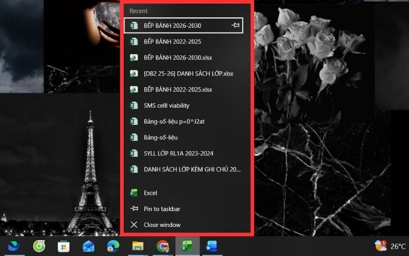 Cách sử dụng Jump List trên thanh Taskbar để xem các tệp đã xử lý