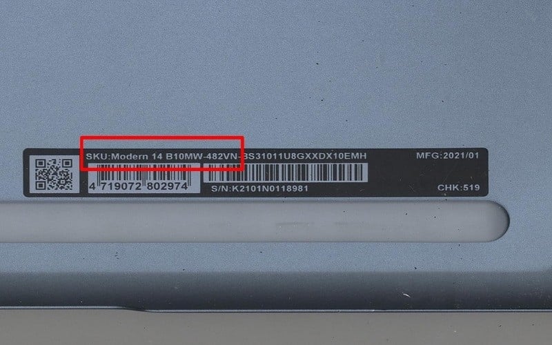 Kiểm tra thông tin trên thân máy