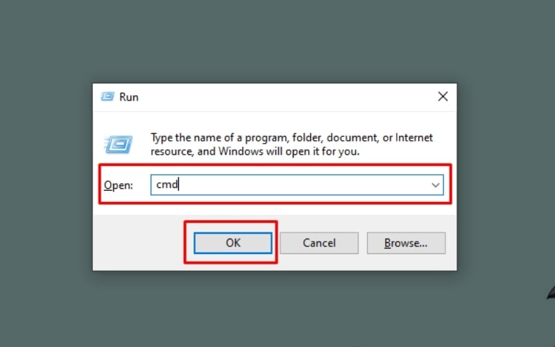Gõ cmd và nhấn OK