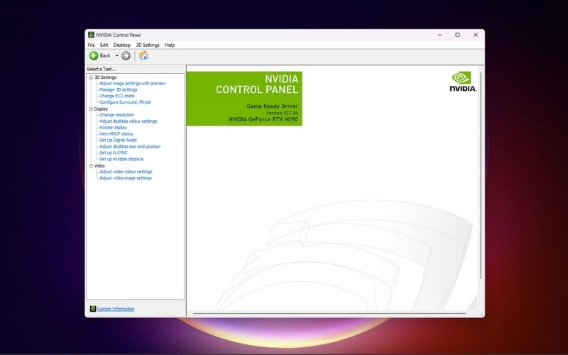 NVIDIA Control Panel là một công cụ phần mềm đi kèm với driver của card đồ họa NVIDIA