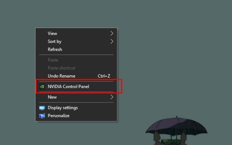 Kiểm tra lại NVIDIA Control Panel khi nhấn chuột phải vào màn hình desktop