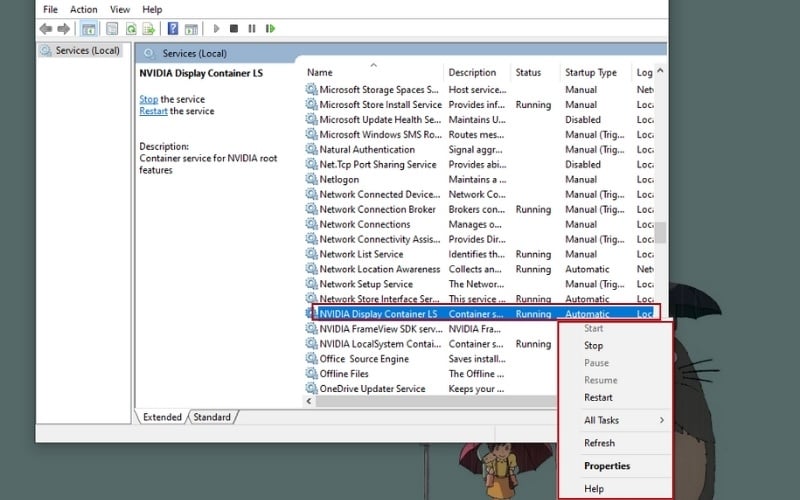 Nhấn chuột phải vào đó và chọn Restart