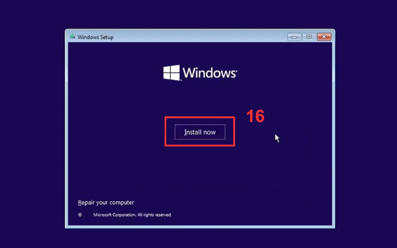 Nhấn Install now