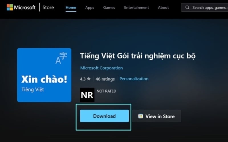 Tải về gói ngôn ngữ tiếng Việt