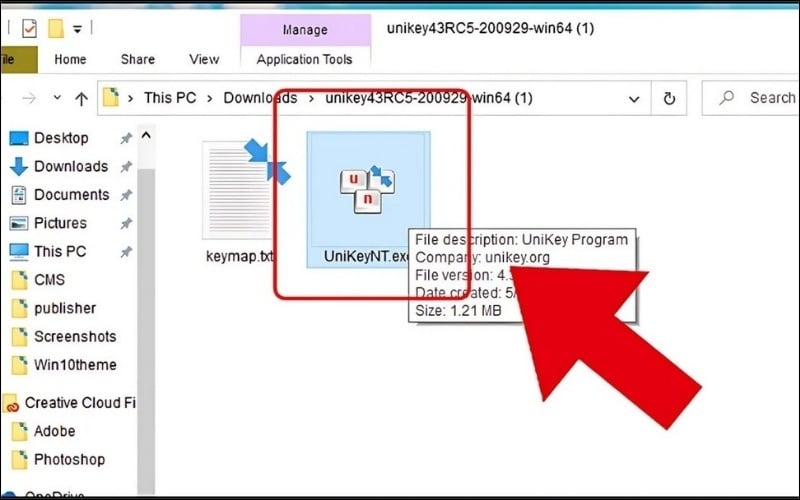 Chạy file UnikeyNT.exe